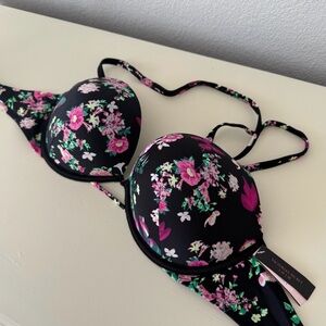 Floral Black Swim Top Victoria's Secret